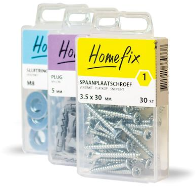 Homefix golfplaatnagel met kap wit 1.8x30 | 25 stuks - 6701.40.23010