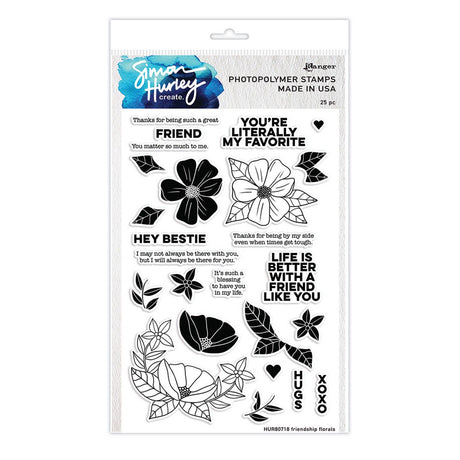 Ranger Ink Ranger • Simon Hurley erstellen. Fotopolymer-Freundschaftsstempel mit Blumenmuster