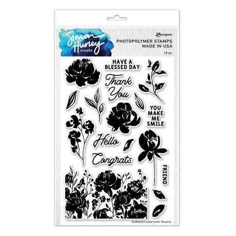 Ranger Ink Ranger • Simon Hurley erstellen. Photopolymer-Stempel Aquarellblumen