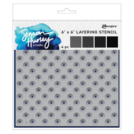 Ranger Ink Ranger • Simon Hurley Create Layering Schablonen Polka Dot Sortiment 4-tlg