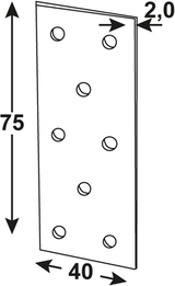 Connex verbindingplaat 80x40x2 vz - hv1540