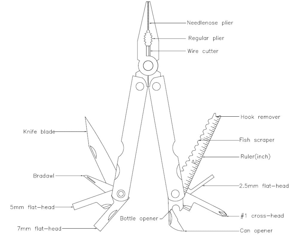 Icetoolz Multitool Lifeguard 15 fonctions, acier inoxydable