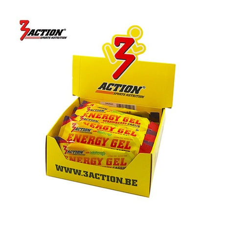 3action Energy Gel Erdbeer-Cassis 34 Gramm – Displaybox 25 Stück – 1202020001