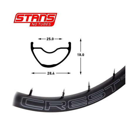 Stans Notubes Felge Crest MK4 29 32h schwarz grau snt