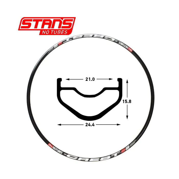 Stans Notubes Felge Crest MK3 27,5 650b 32h schwarz snt