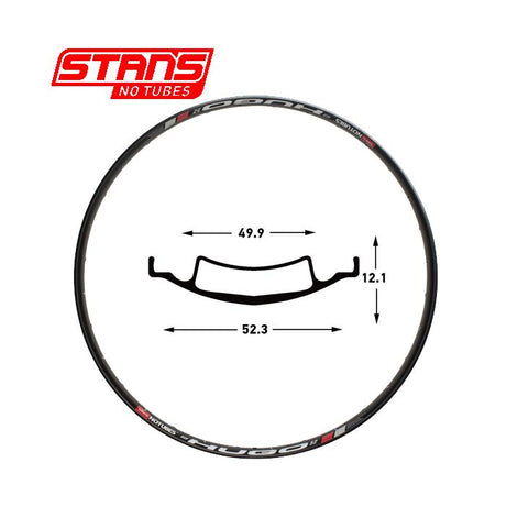 Stans Notubes Felge Hugo 27,5 650b 32h schwarz snt