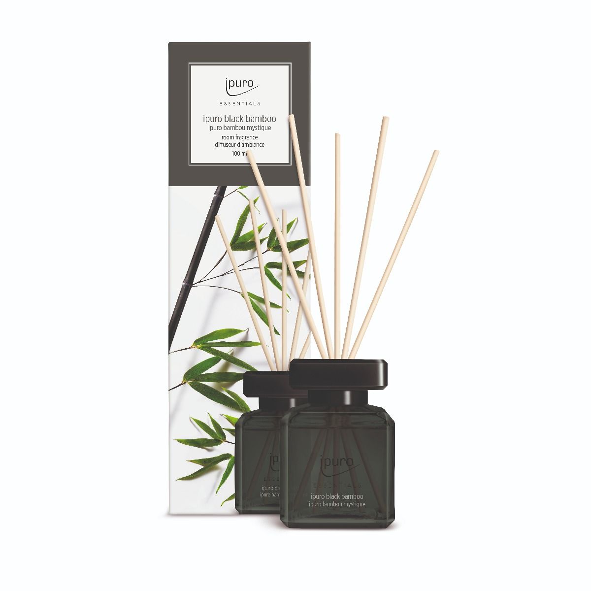 Ipuro 6 Stück Duftdiffusor schwarzer Bambus 100 ml