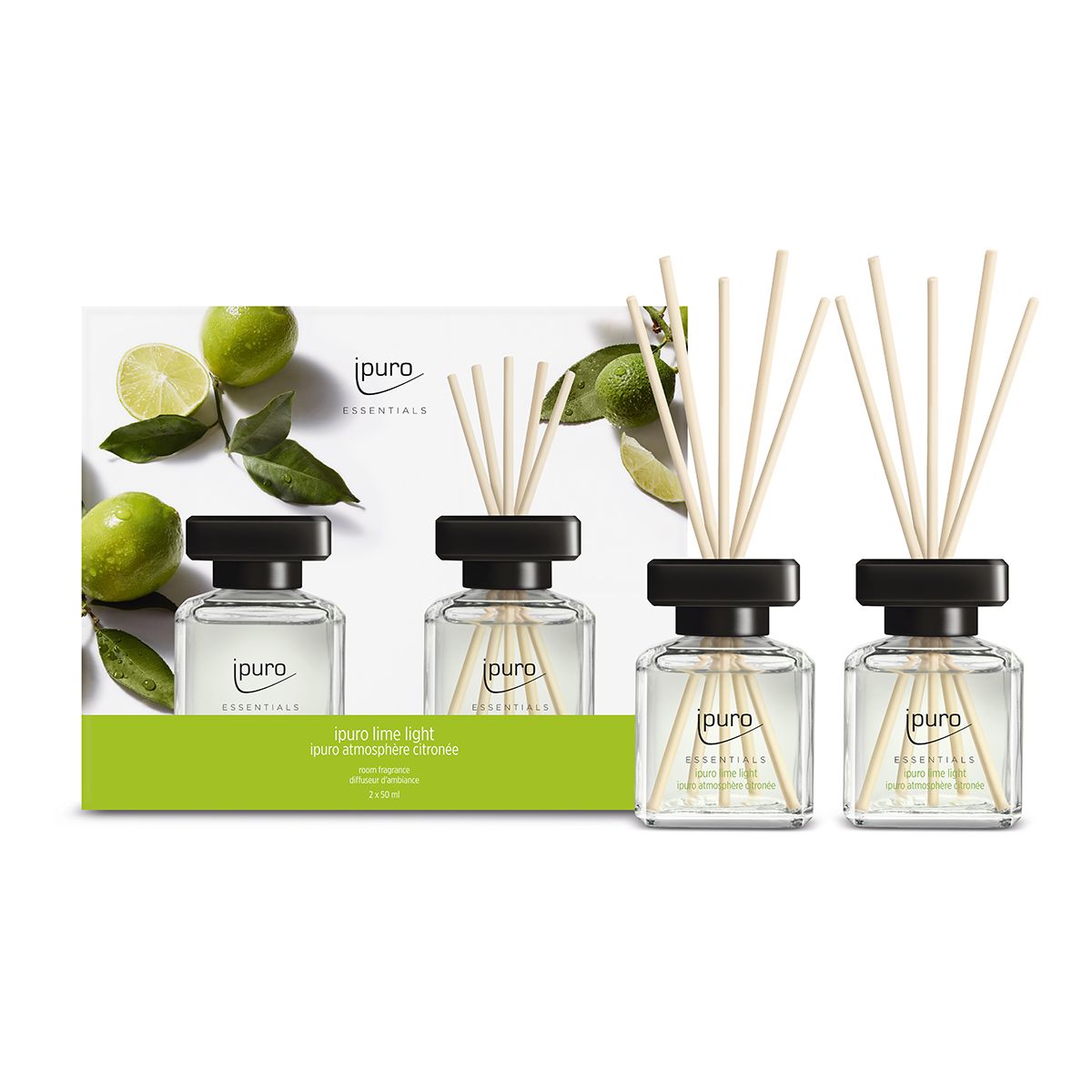 Ipuro Duftdiffusor Limette hell 2 x 50 ml