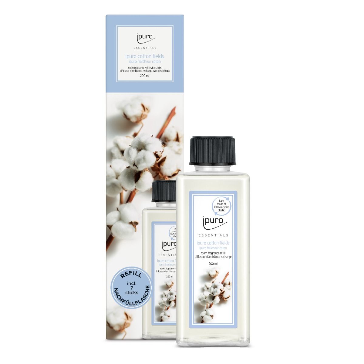 Ipuro Duftdiffusor, Nachfüllpackung, Baumwollfelder, 200 ml