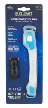 Ikzi Leuchtarmband gestreift 2x rote LED, transparent blau