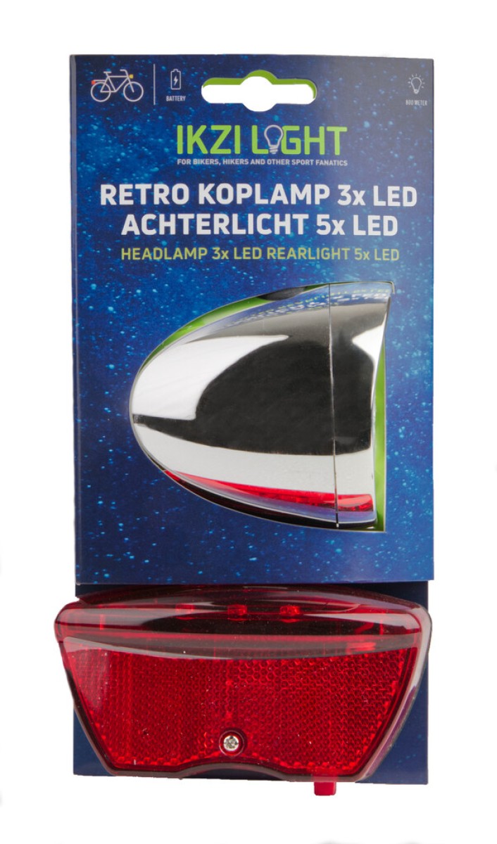 Beleuchtungsset Retro LED Batterie Silber Rot rot