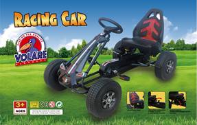 Volare Go-Kart-Rennwagen – Jungen – groß – Luftreifen – schwarz