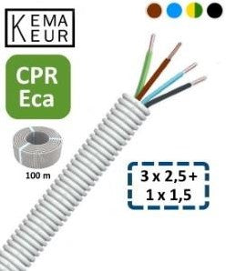 Enzo installatiebuis flexibel 5 8 (16mm) bedraad grijs 100m - 1276010