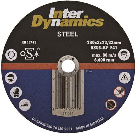 Interdynamics doorslijpschijf 125x3mm, 22.23mm metaal | 1 stuks - 391125