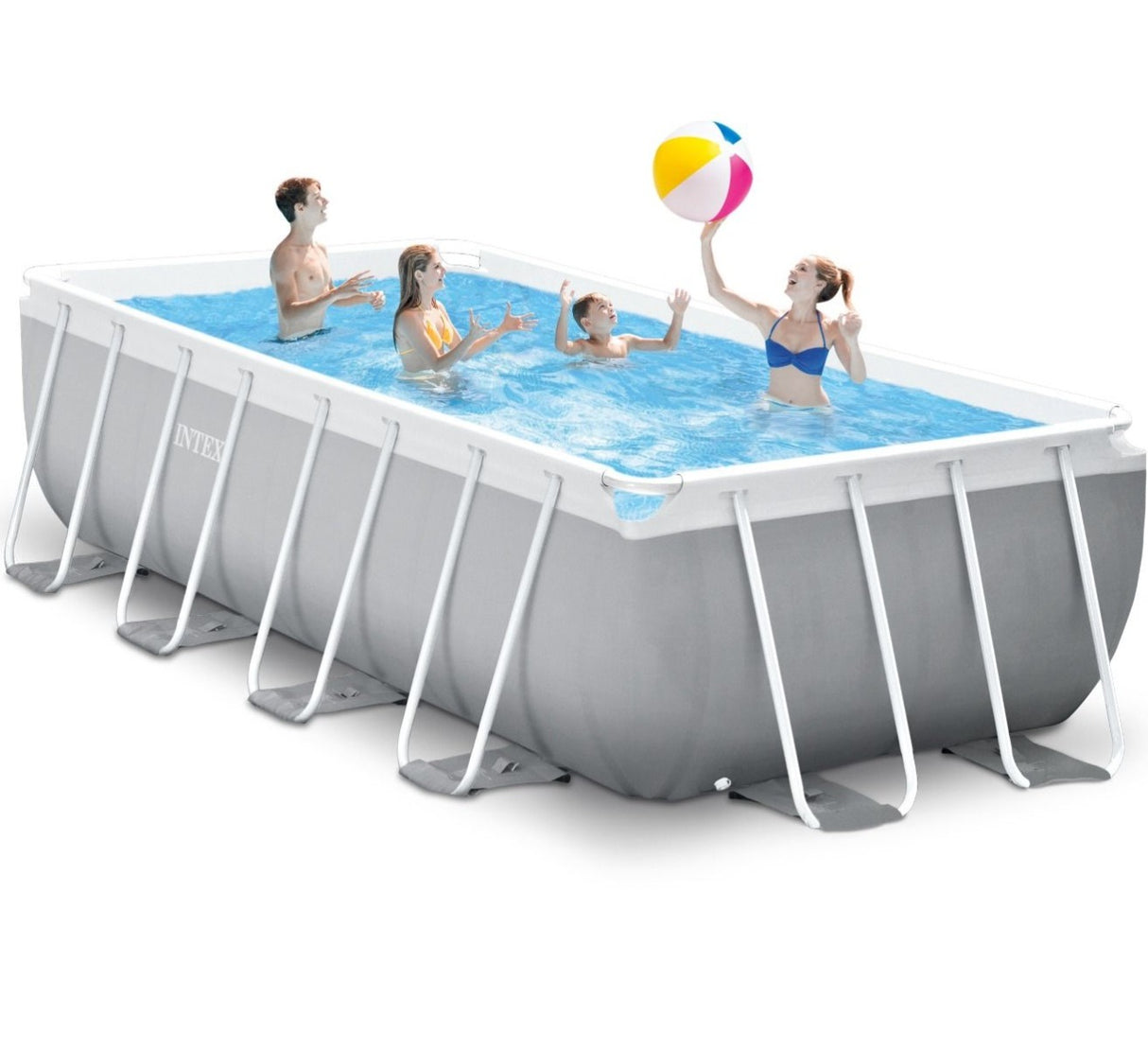 Intex Prism Frame Swimming Pool 488 x 244 x 107 cm rektangulær swimmingpool