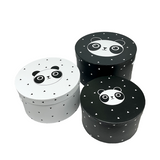 J-line opbergdozen panda ø32x18cm 3-delig