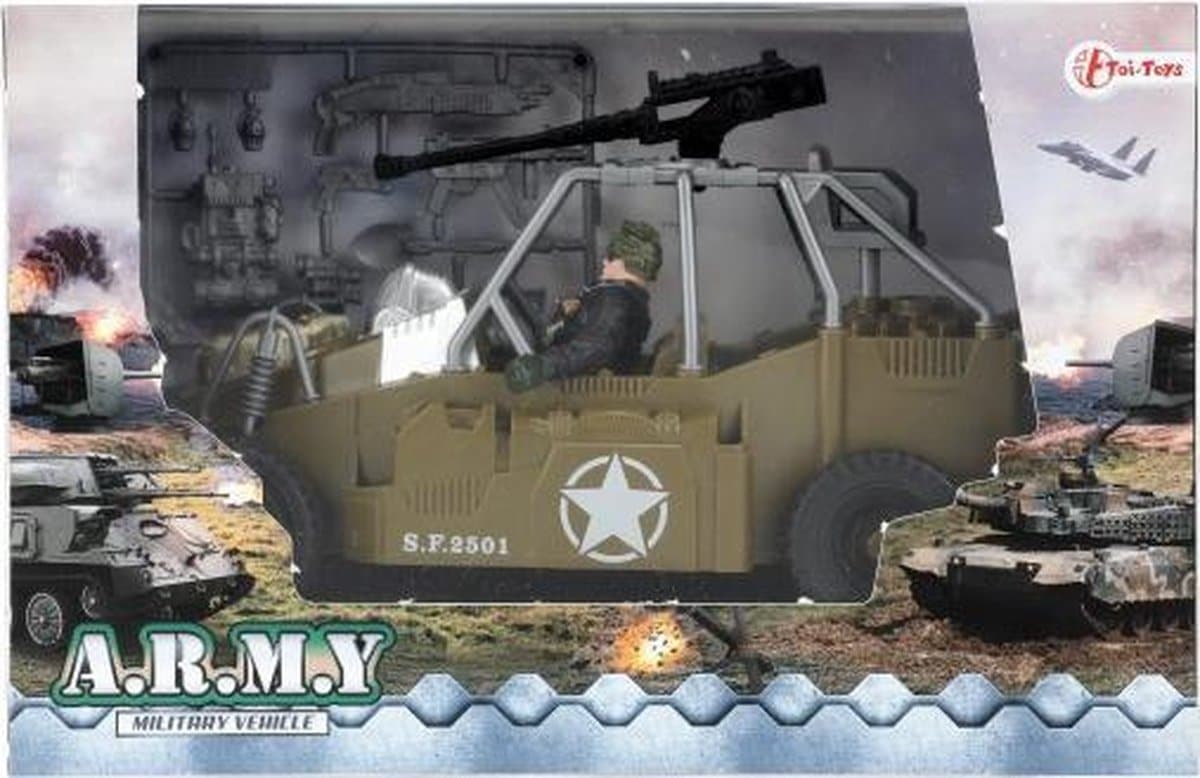 Toi-toys Militär-Soldaten-Jeep mit Waffen