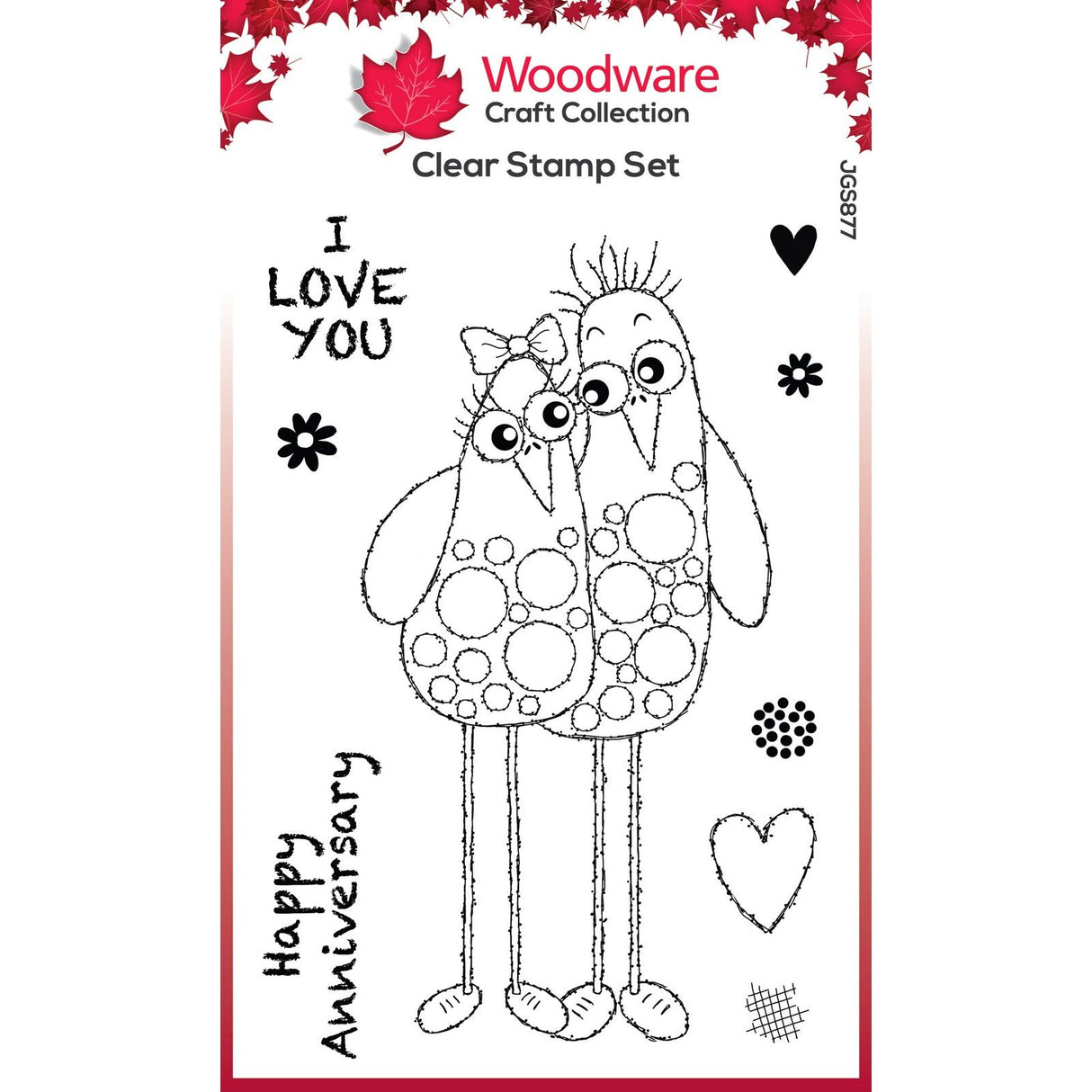 Woodware • clear singles bubble birds pedro rosa 4 in x 6 in stamp set