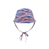 Lebendige Streifen | blau-orangefarbener UV-Sonnenhut