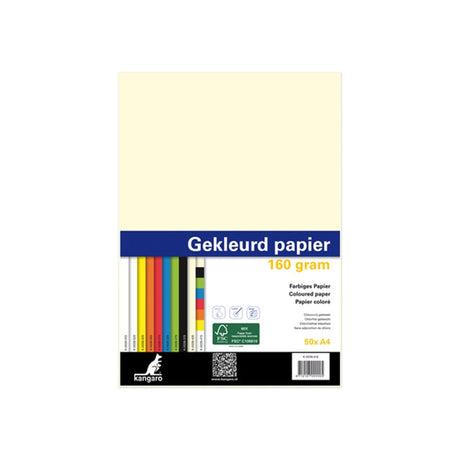 Kangaro-Kopierpapier A4 160 g, 50 Blatt, verschiedene Farben