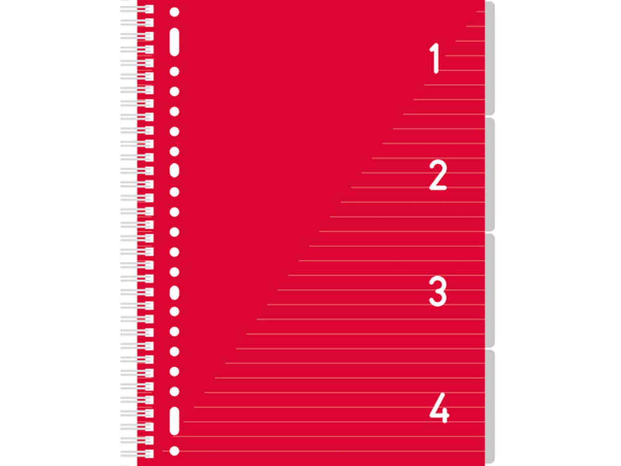 Kangaro 4 in 1 Schreibblock A4, liniert rot