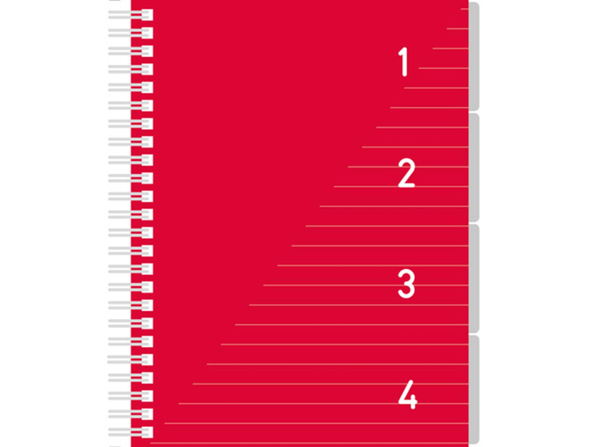 Kangaro 4 in 1 Schreibblock A5, liniert rot