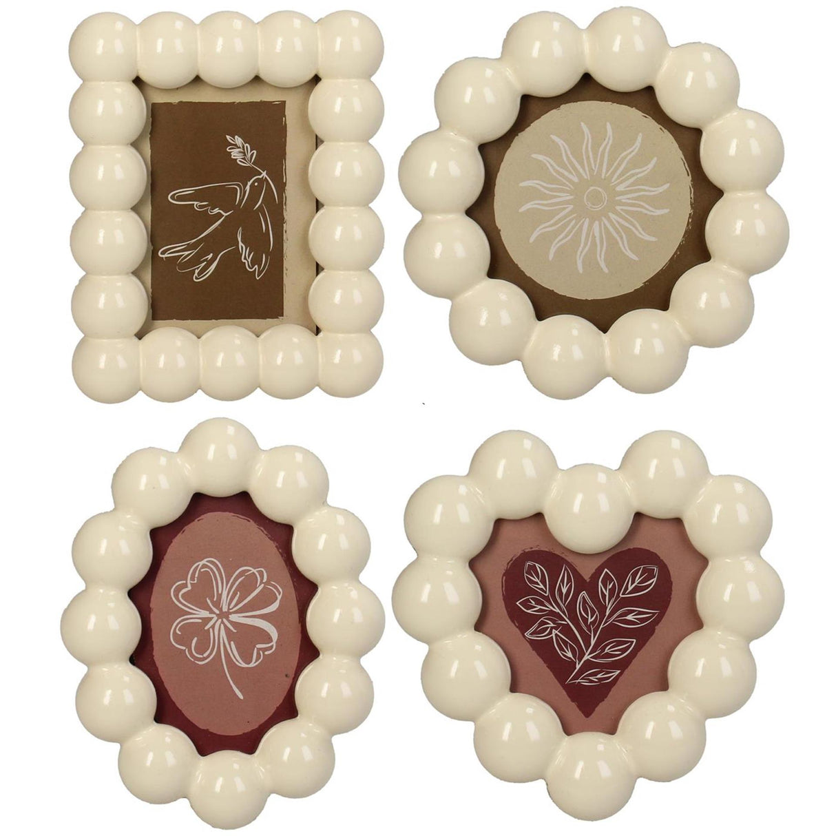 Kersten fotolijst bolletjes polyresin ivory 6x9cm 4ass
