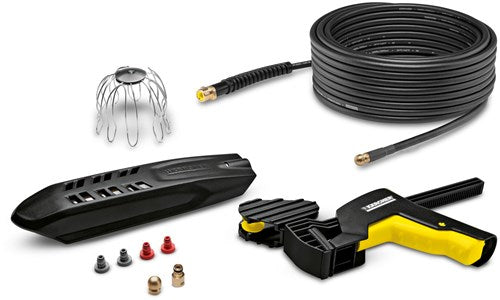 Karcher kärcher pc 20 dakgoot- rioolset - 20 meter - 4 achterwaartse hogedruksproeiers - knikt niet - messing aansluiting