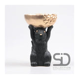 Season inspired decoration eekhoorn met bak 14x12x22,5cm zwart