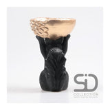 Season inspired decoration eekhoorn met bak 14x12x22,5cm zwart