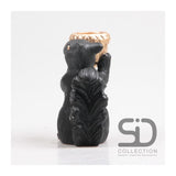 Von der Jahreszeit inspirierter Dekorations-Teelichthalter Eichhörnchen 16,3 cm schwarz