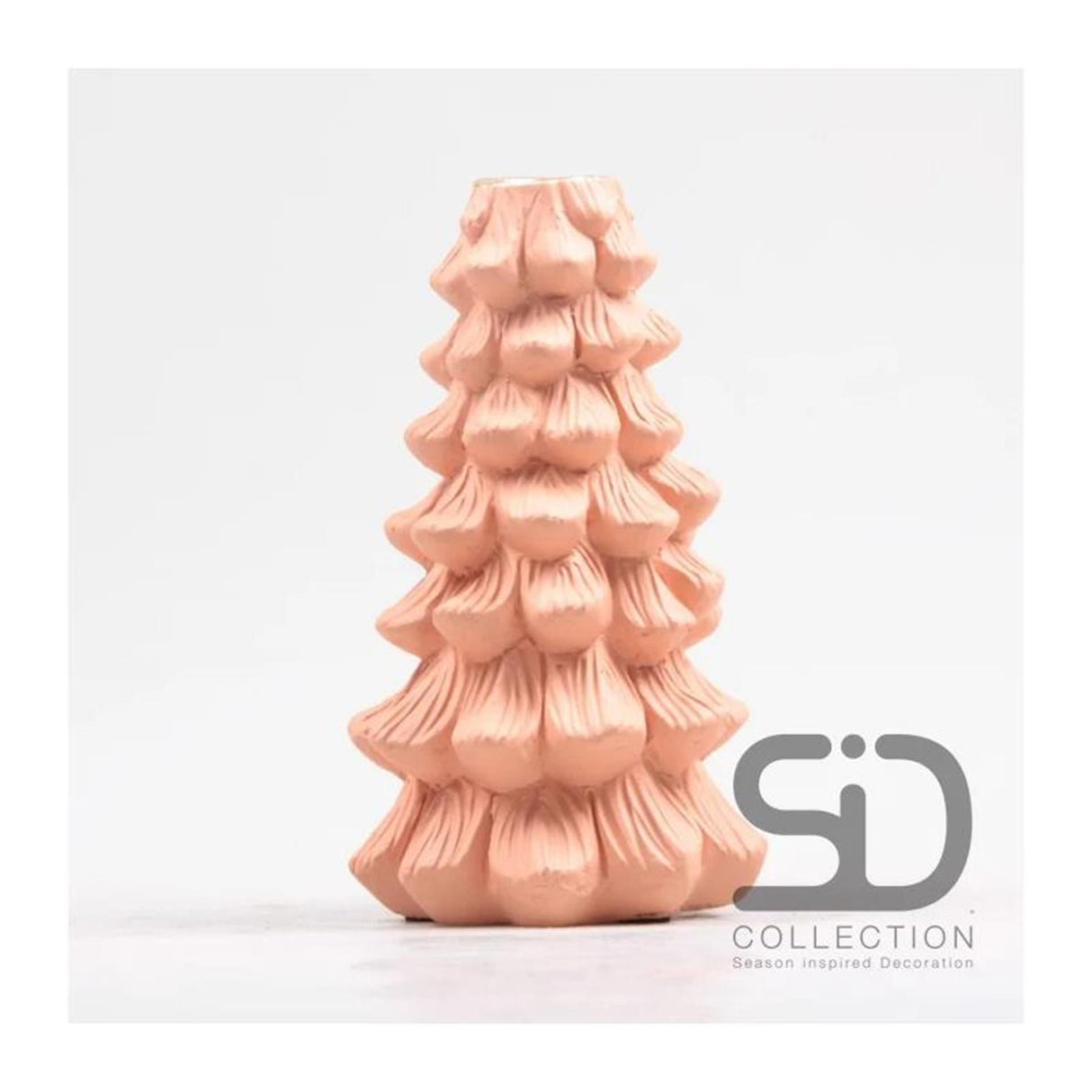 Season inspired decoration kaarsenstandaard 11x11x19 beigerood
