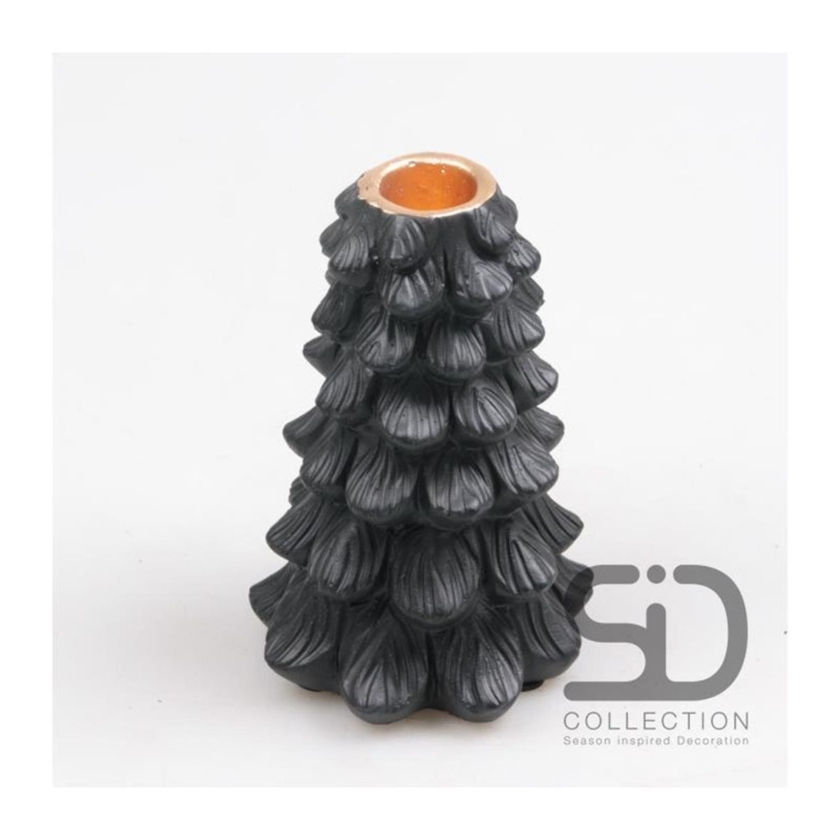 Season inspired decoration kaarsenstandaard 10x10x15 zwart