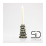 Von der Jahreszeit inspirierter Dekorationskerzenhalter Weihnachtsbaum 10x10x15 olivgrün