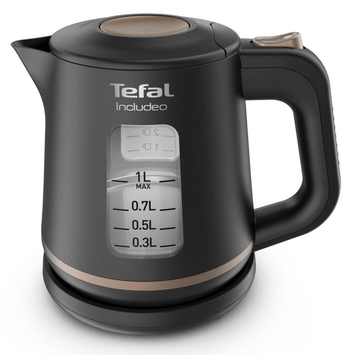 Tefal includeo Wasserkocher 1 Liter 2400 W kabellos schwarz