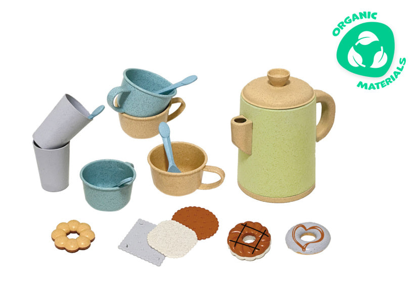 Küchenspielzeug -Tee -Set mit Delikatessenspiel -Set recycelt