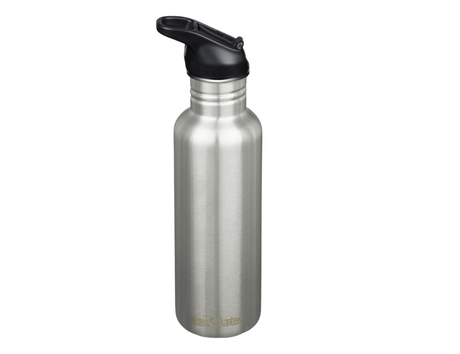 Klean Kanteen Trinkflasche – klassisch – Sportverschluss mit Flip – gebürsteter Edelstahl – 800 ml