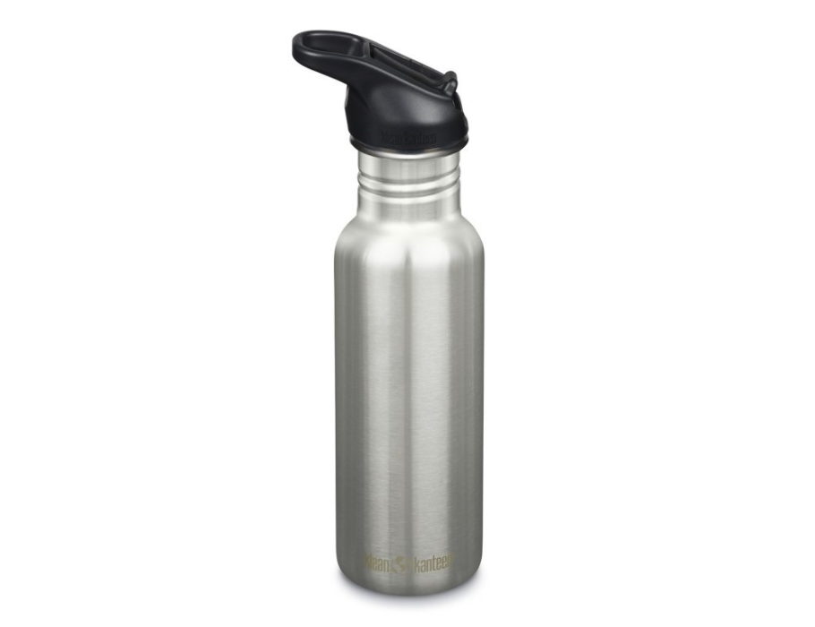 Klean Kanteen Trinkflasche – klassisch schmal – Sportverschluss mit Flip – gebürsteter Edelstahl – 532 ml