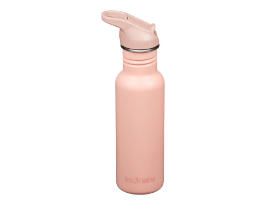 Klean Kanteen Trinkflasche – klassisch schmal – Sportverschluss mit Flip – Pfirsichparfait – 532 ml