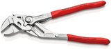 Knipex Schraubenschlüsselzange | 180mm Länge | Zange und Schraubenschlüssel in einem | kunststoffbeschichtet | verchromt - 86 03 180 sb