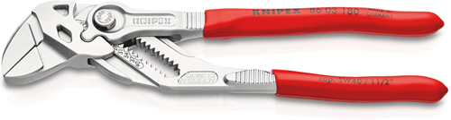 Knipex Schraubenschlüsselzange | 180mm Länge | Zange und Schraubenschlüssel in einem | kunststoffbeschichtet | verchromt - 86 03 180 sb