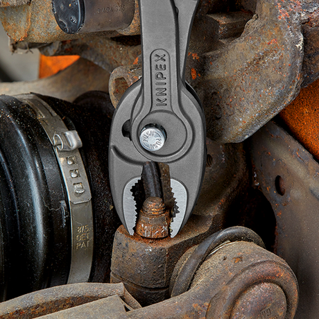 Knipex Twingrip verstellbare Greifzange | rutschfest kunststoffbeschichtet | schwarz atramentiert | Länge 200 mm | SB-Kartenblister - 82 01 200 sb
