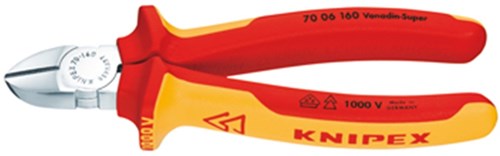 Knipex Seitenschneider Chrom. Komfort 160 mm VDE – 70 06 160 SB – 7006160SB