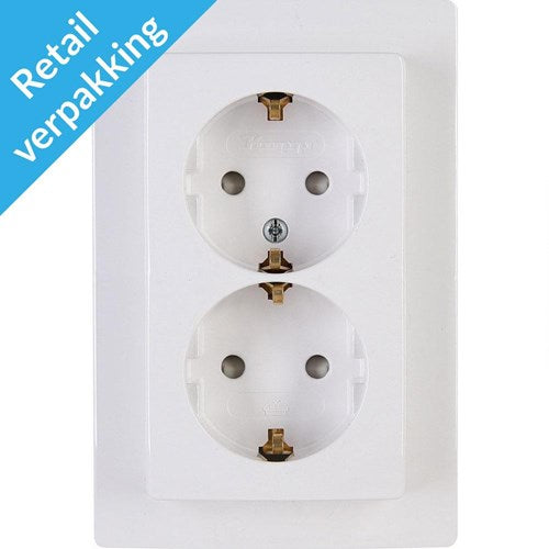 Kopp Paris Arctic White Einbausteckdose RA Doppel – 4625120