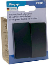 Kopp Paris mattschwarzer Umschalter + Wippe – 4625202