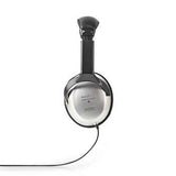Nedis hpwd1201bk Over-Ear-Kopfhörer mit Kabel, 6,00 m, Silber, Schwarz