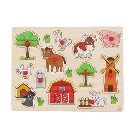Engelhart Holzknopfpuzzle Bauernhof 30x23cm