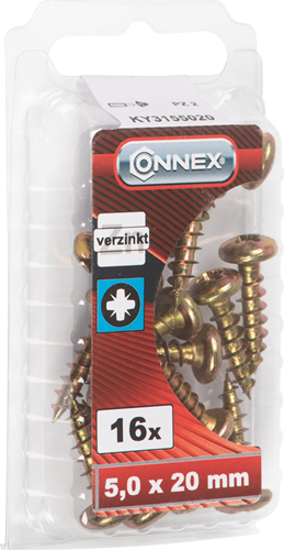 Connex PZ-Schraubenplatte 5,0 x 20, 16 Stück, VZ – KY3155020