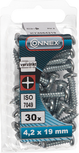 Connex Blechschraube Pank 4,2x19 30 Stück VZ - KY4064219