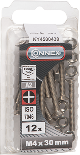 Connex Metallschraube VZ-K M4x30 12 Stück A2 - KY4500430